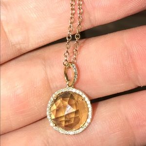 14 KARAT CITRINE / DIAMOND necklace